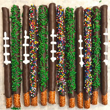Super Bowl Party Desserts – Chocolate-Covered Pretzel Rods