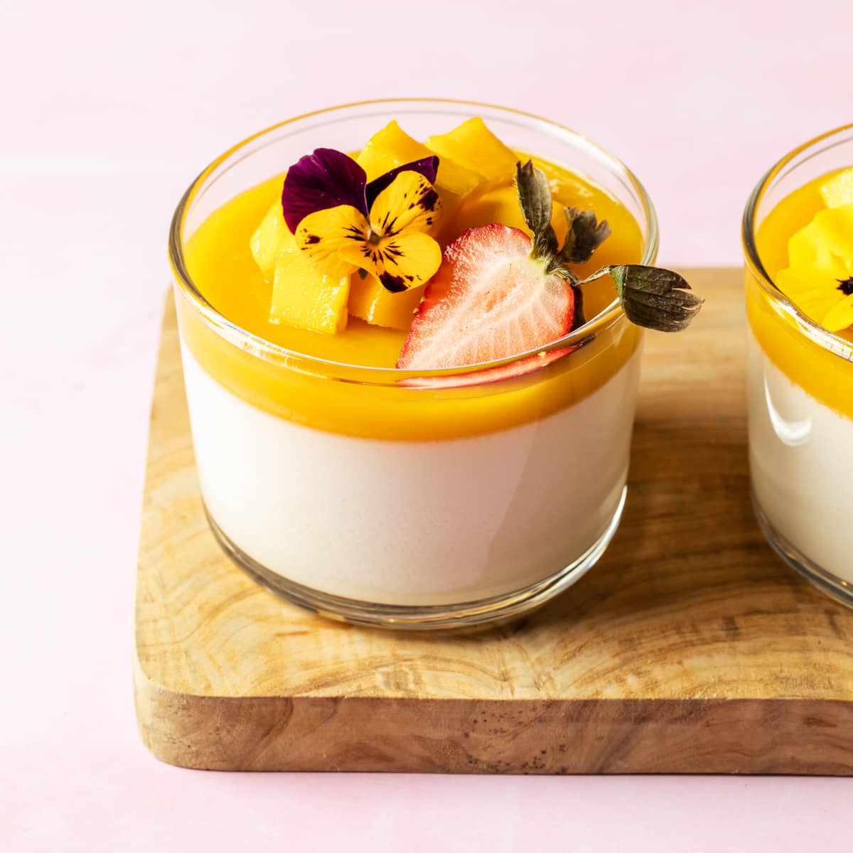 valentines day desserts - mango panna cotta